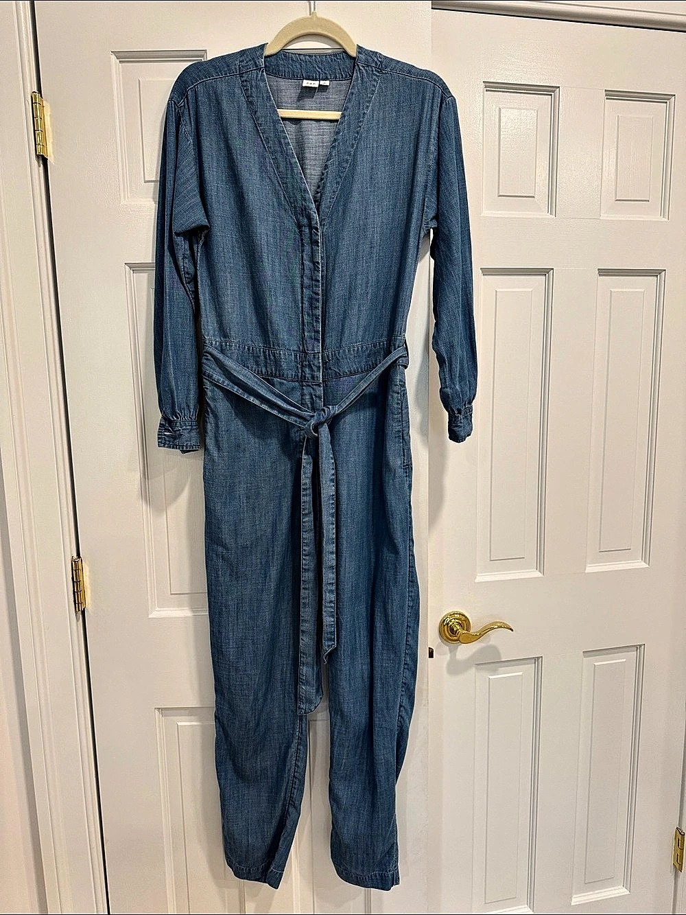 Gap Denim Tie-Waist Jumpsuit